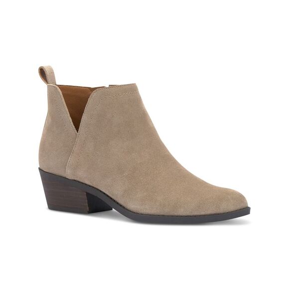LUCKY BRAND Womens Beige Fallila Almond Toe Block Heel Leather Booties 9.5 W
